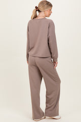 Mocha Crewneck Pullover Pant Set