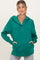 Forest Green Fleece Snap Button Maternity Hoodie