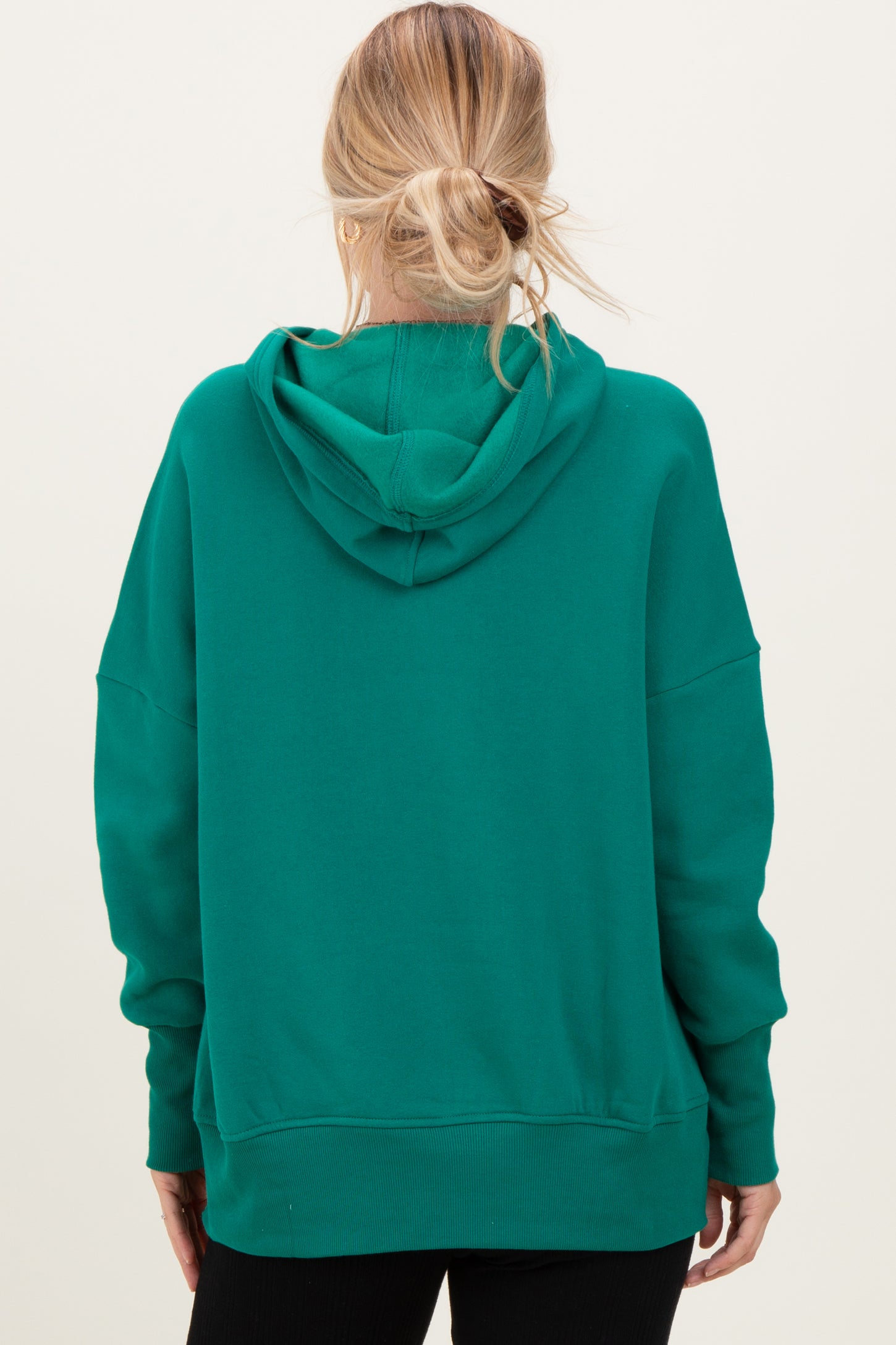 Forest Green Fleece Snap Button Hoodie