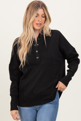 Black Fleece Snap Button Hoodie