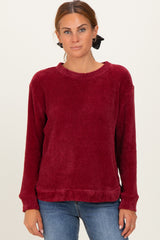Burgundy Chenille Knit Maternity Sweater