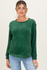 Emerald Green Chenille Knit Maternity Sweater