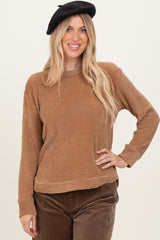 Camel Chenille Knit Sweater