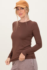 Dark Taupe Basic Long Sleeve Top