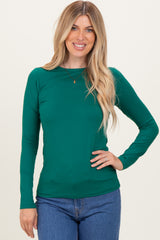 Forest Green Basic Long Sleeve Top