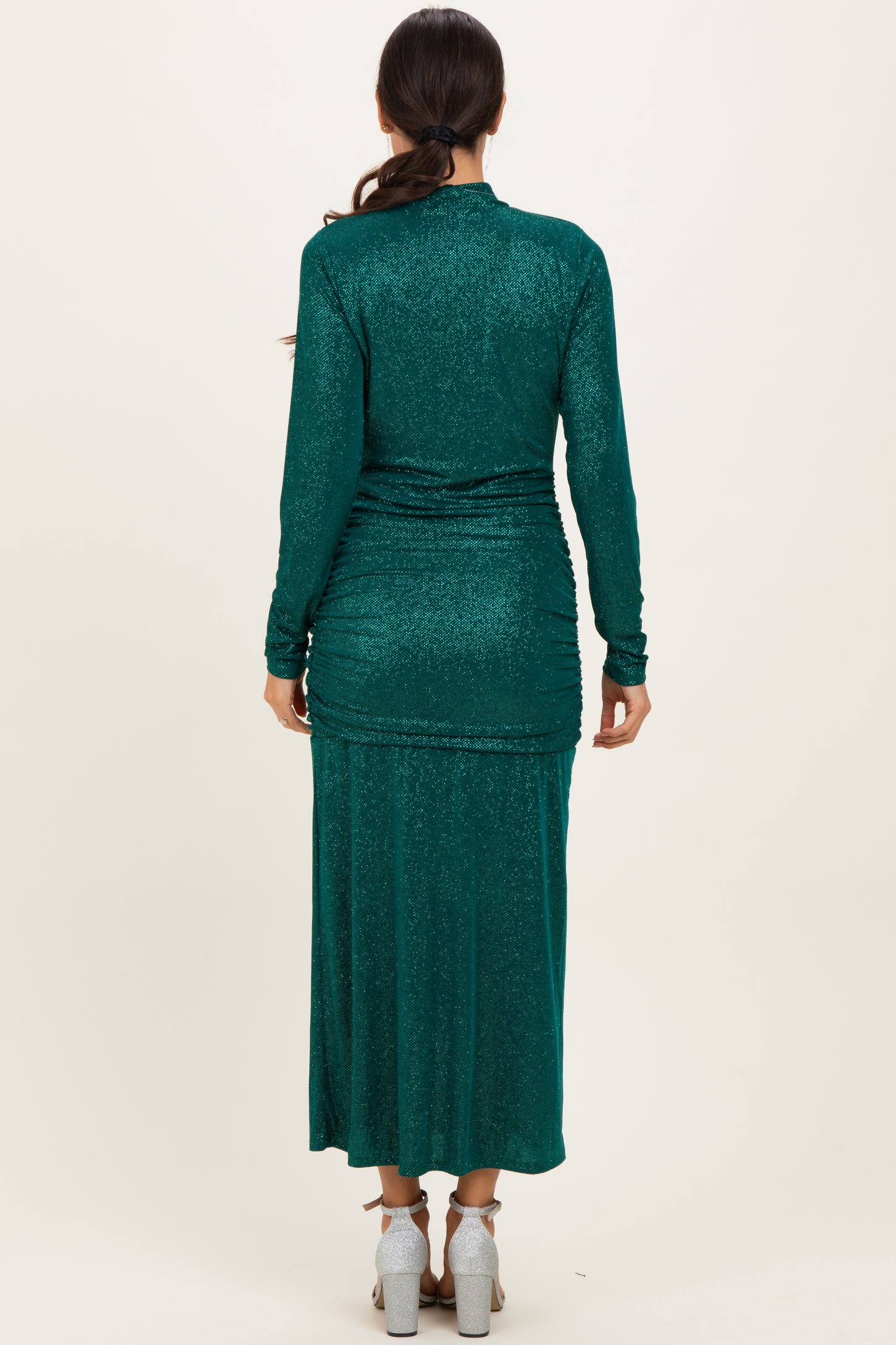 Green Sequin Long Sleeve Mock Neck Maxi Dress PinkBlush Green Sequin Long Sleeve Mock Neck Maxi Dress PinkBlush