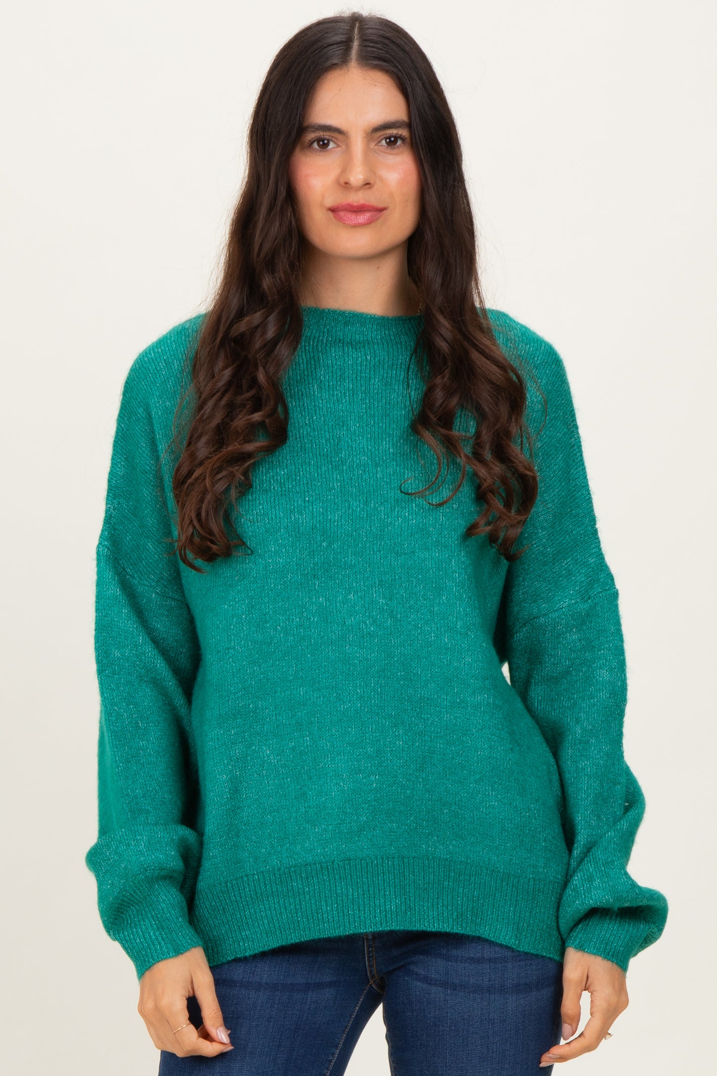 Forest Green Bubble Sleeve Sweater