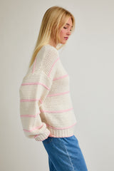 Ivory Stripe Detail Oversized Sweater