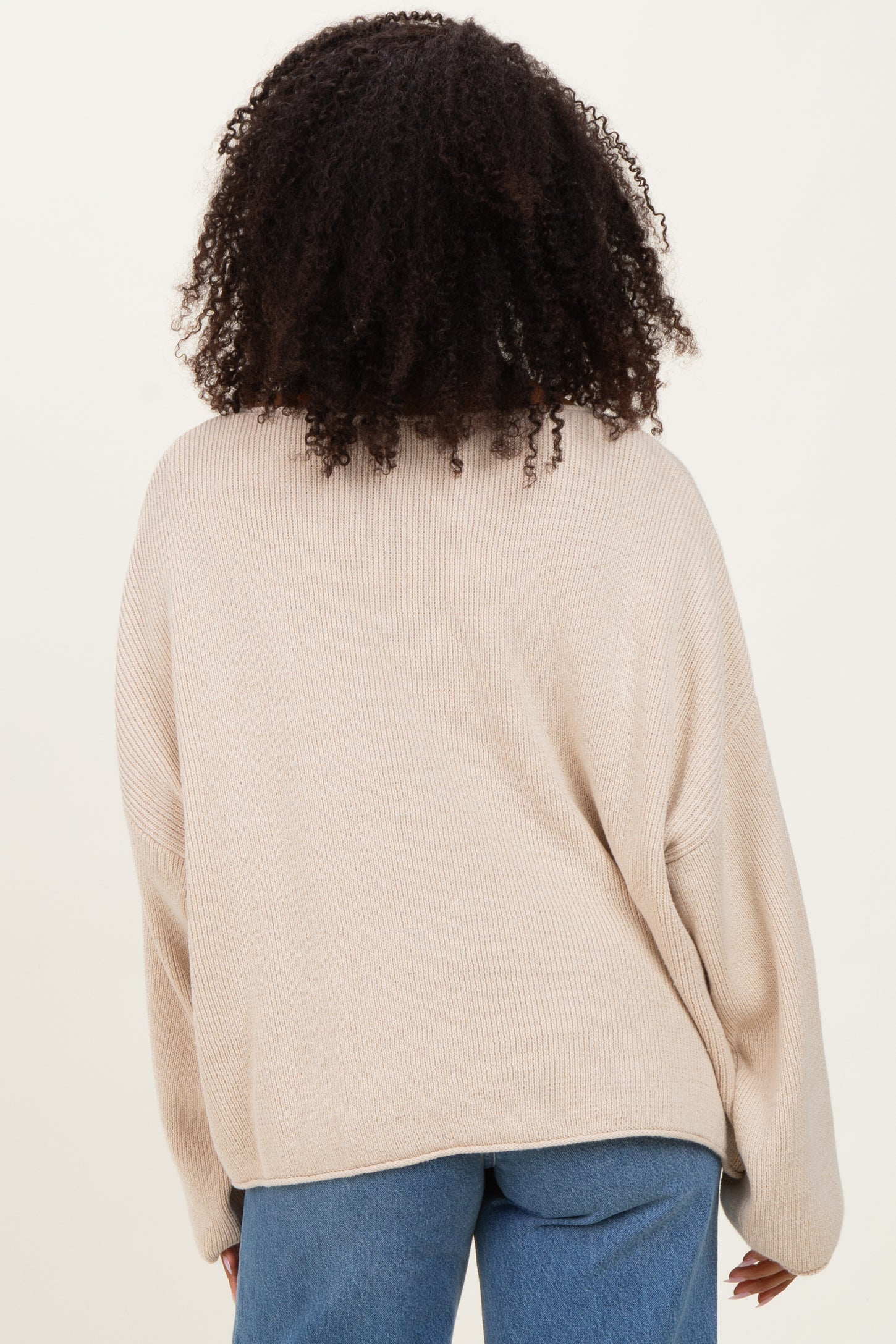 Oatmeal Oversized Boatneck Sweater