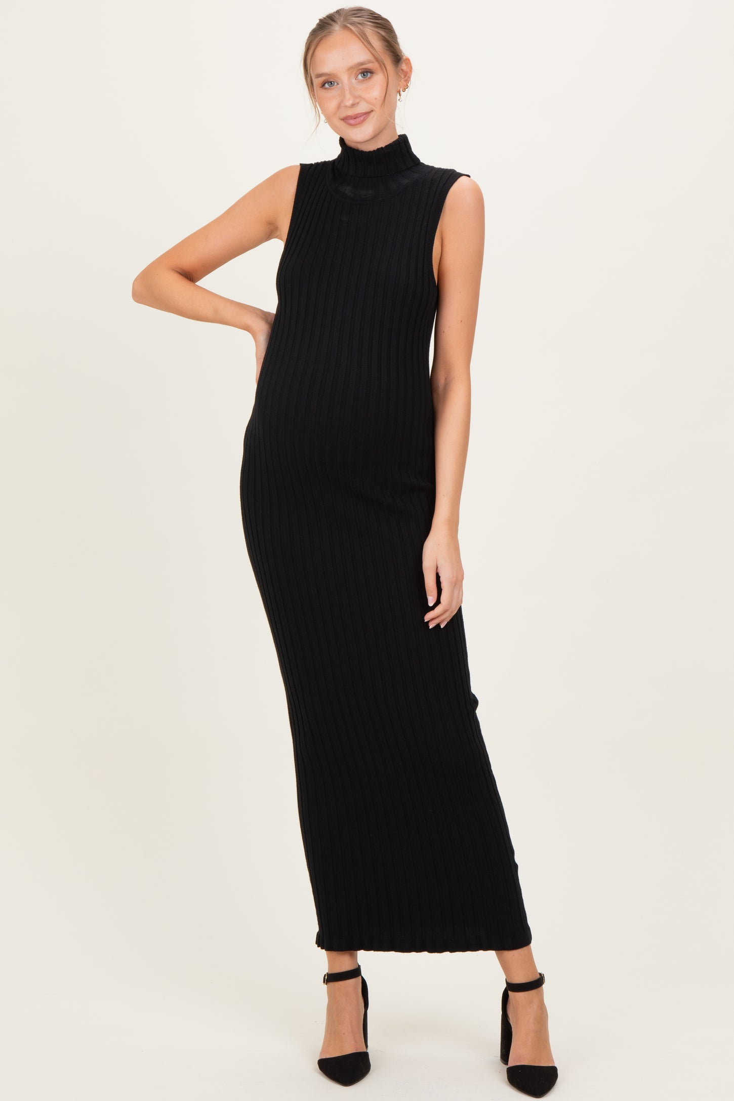 black turtleneck maternity dress BUMPSUIT