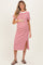 Red Striped Short Sleeve Maternity Midi Dress
