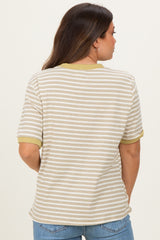 Yellow Striped Short Sleeve Maternity T-Shirt