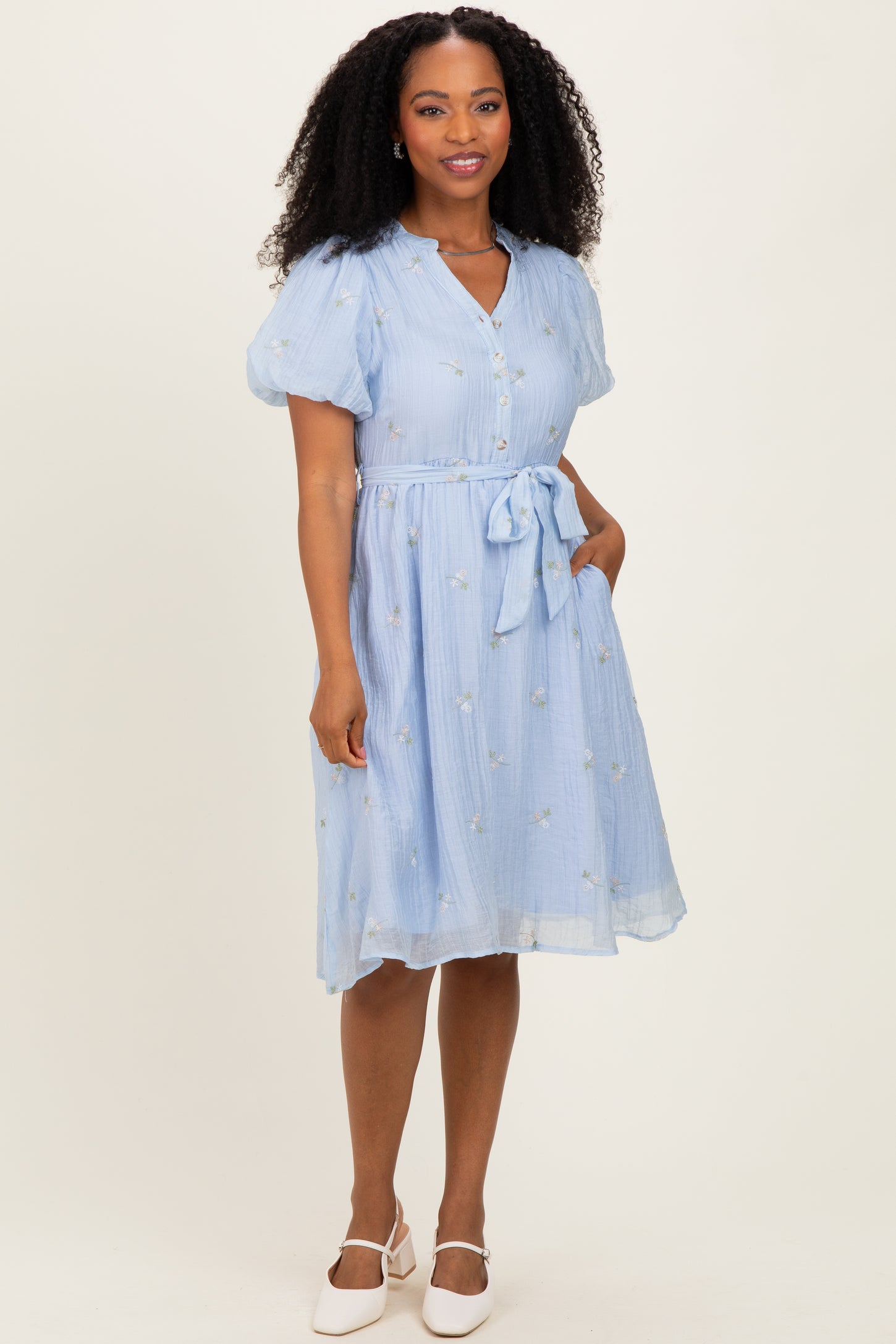 maternity dress embroidered The Carolina Dress