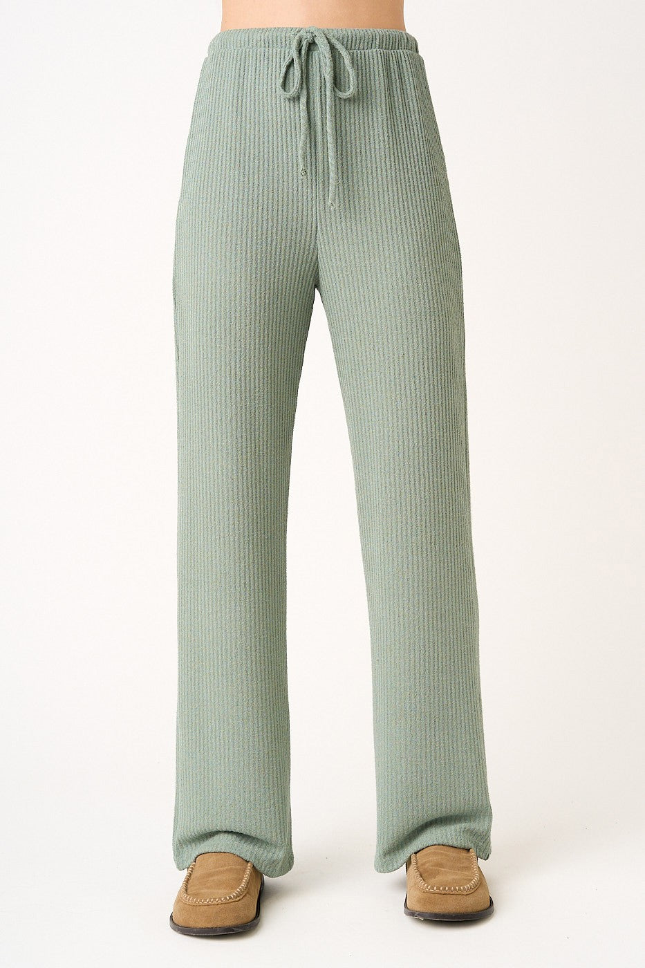 Sage Rib Knit Tank and Pant Set