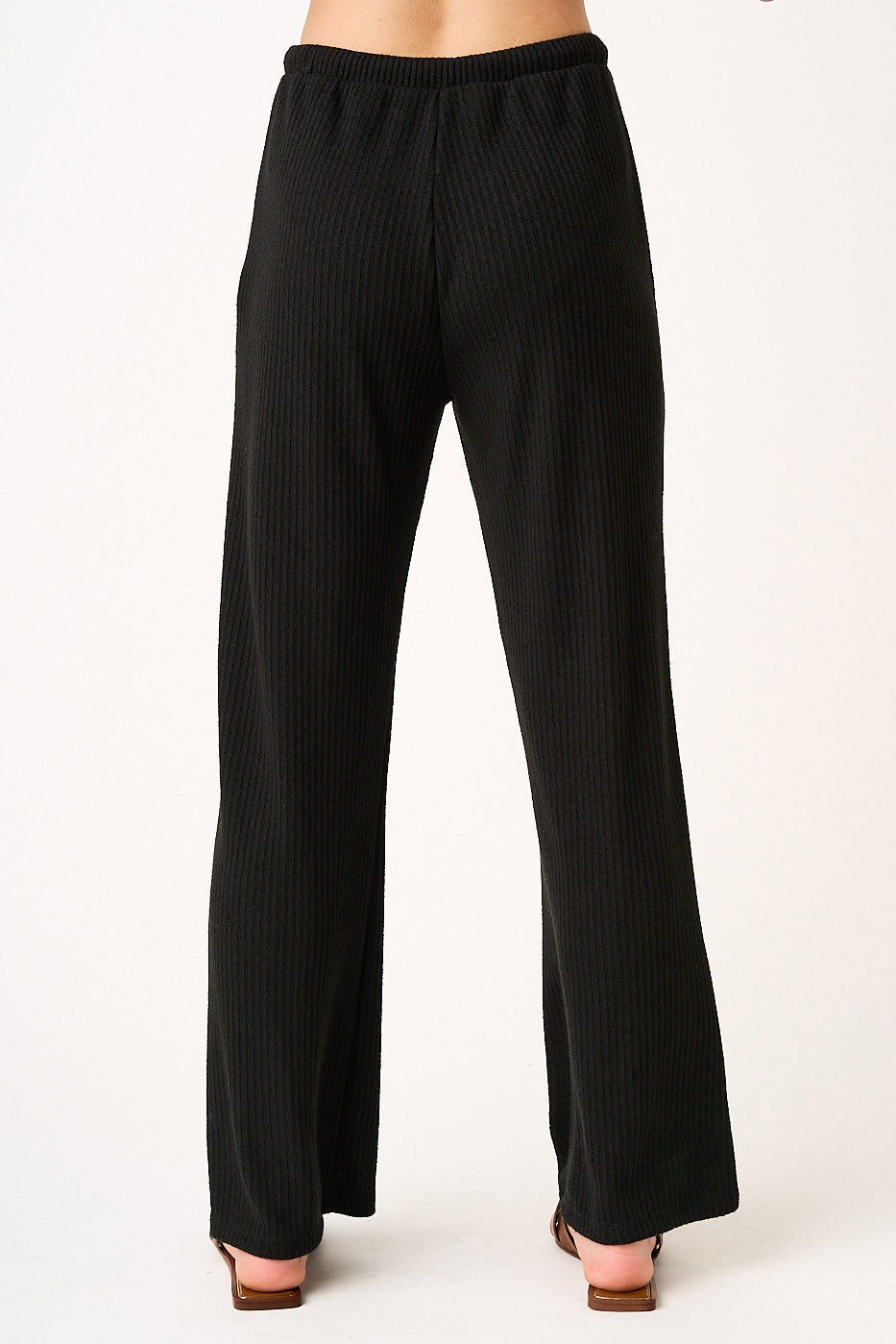 Black Rib Knit Tank and Pant Set