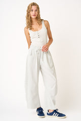 Ivory Barrel Leg Terry Maternity Sweatpants