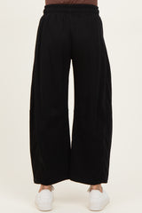 Black Barrel Leg Terry Maternity Sweatpants