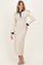 Cream Denim Trim Knit Dress