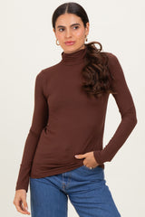 Brown Mock Neck Top
