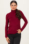 Wine Mock Neck Top