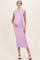 Light Pink Ribbed Knit Mock Neck Maternity Maxi Dress