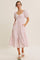 Fuchsia Stripe Sweetheart Neckline Midi Dress