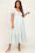 Lime Stripe Sweetheart Neckline Maternity Midi Dress