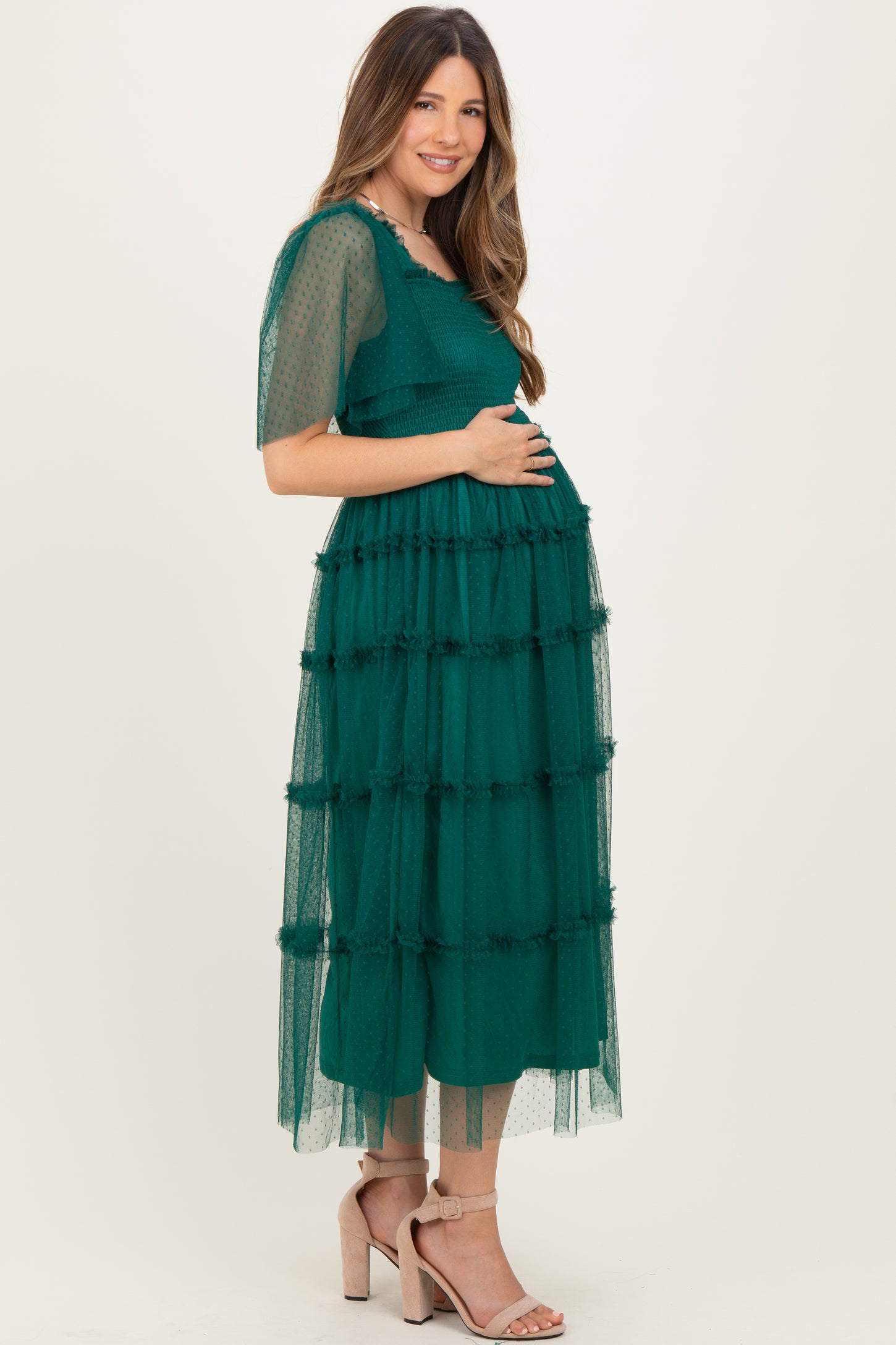 green maternity maxi dress Tiffany Rose Bella Maxi Dress (Botanical Green)