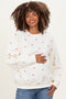 Cream Crew Neck Heart Print Maternity Sweatshirt