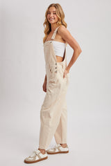 Ecru Barrel Leg Overalls