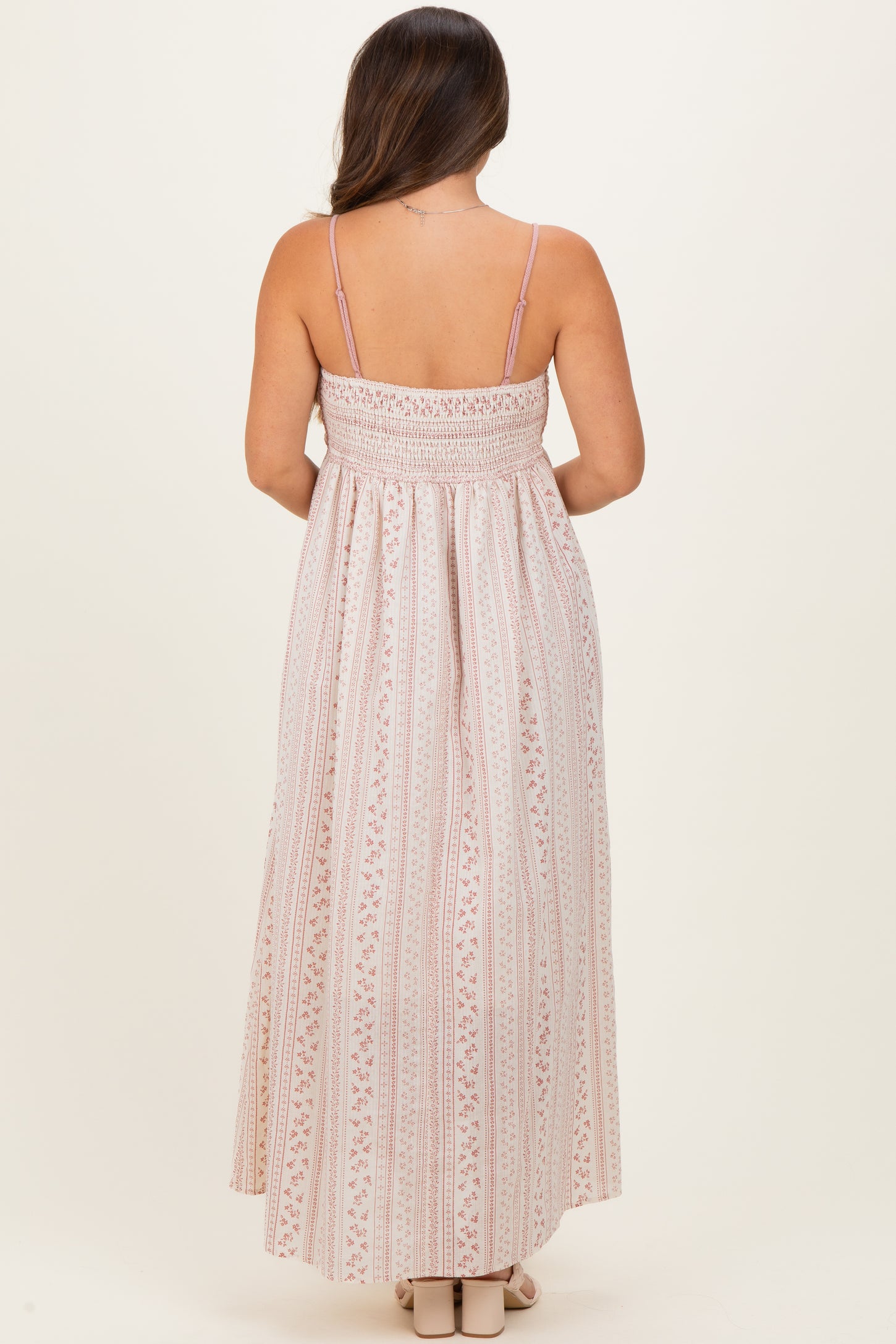 Dusty Pink Bohemian Dream Crochet Cotton Maternity Maxi Dress PinkBlush Dusty Pink Bohemian Dream Crochet Cotton Maternity Maxi Dress PinkBlush
