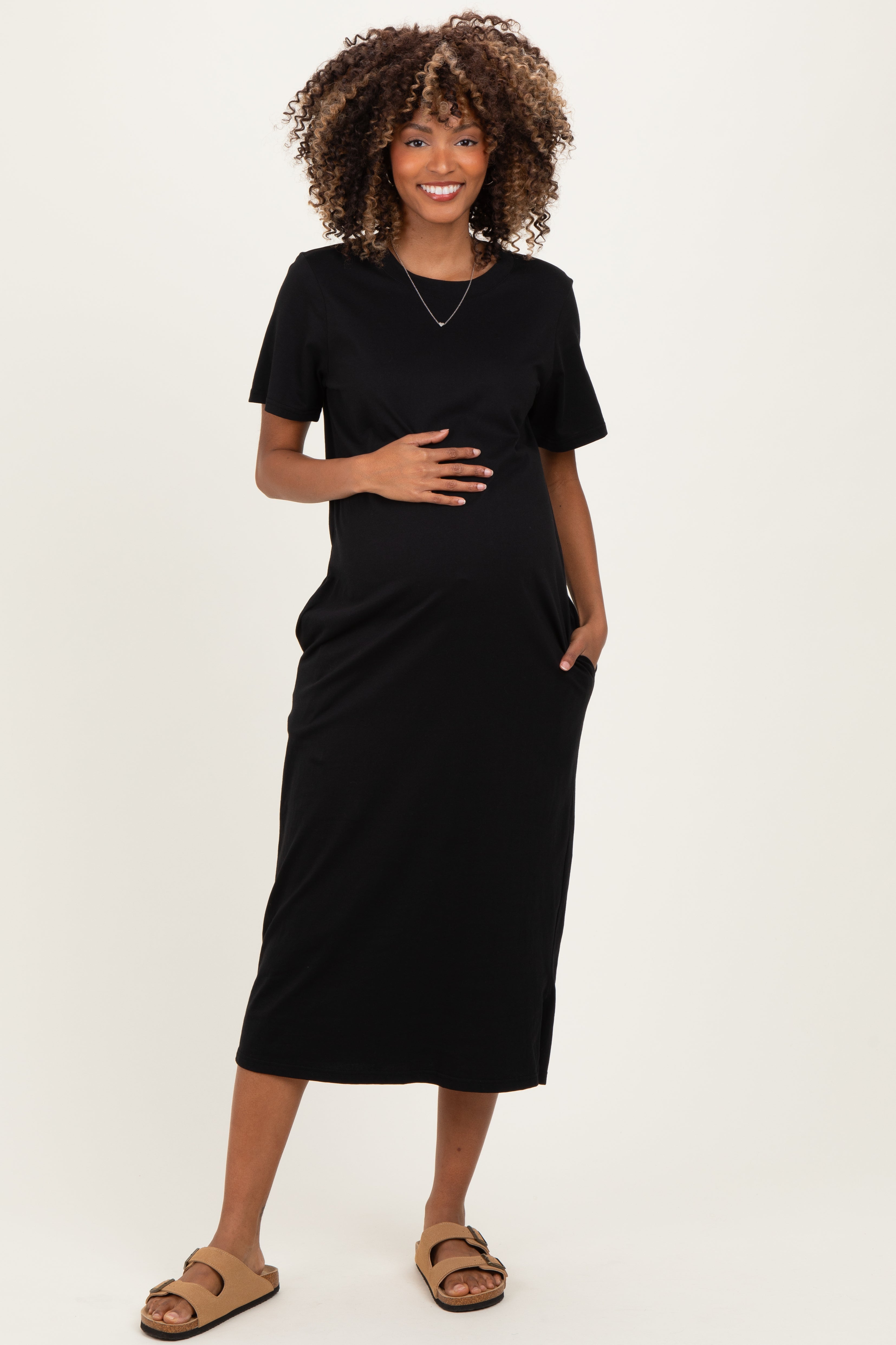 pregnancy dress for women Black Cotton T-Shirt Maternity Midi This dress is a Joslin Linen Midi Dress Riding Tall Boots EU/UK SIZE:4