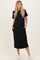 Black Cotton T-Shirt Midi Dress