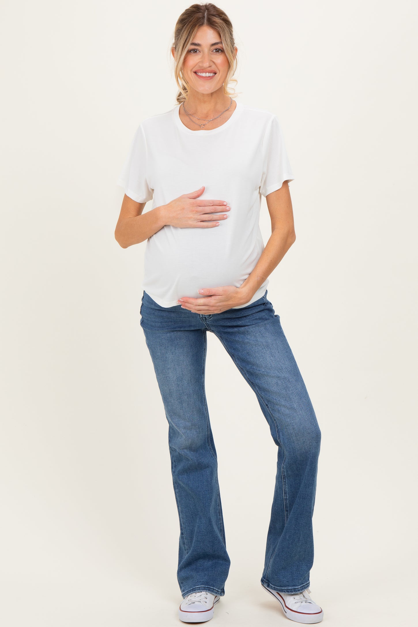 Blue Vintage Wash Bootcut Maternity Jeans