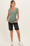 Black Raw Hem Bermuda Maternity Jean Shorts
