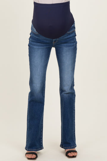 Navy Classic Wash Bootcut Maternity Jeans