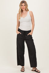 Black Striped Barrel Maternity Pants