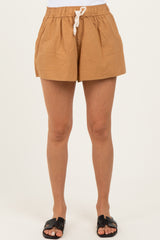 Camel Drawstring Shorts
