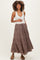 Mocha Tiered Drawstring Maternity Maxi Skirt
