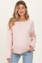 Light Pink Boat Neck Maternity Sweater