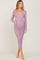 Violet V-Neck Long Sleeve Fitted Maternity Maxi Dress