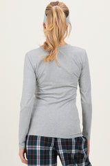 Heather Grey Basic Long Sleeve Maternity Top