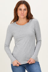 Heather Grey Basic Long Sleeve Top