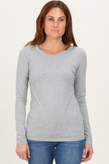 Heather Grey Basic Long Sleeve Top