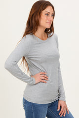 Heather Grey Basic Long Sleeve Top