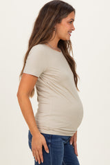Sage Basic Short Sleeve Maternity Tee