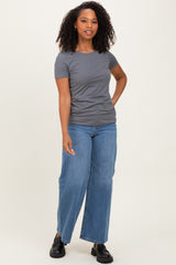 Slate Grey Basic Short Sleeve Tee