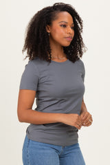 Slate Grey Basic Short Sleeve Tee