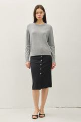 Heather Grey Classic Crew Neck Sweater