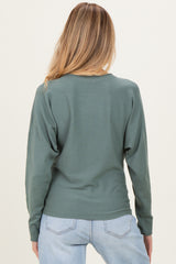 Dark Jade Dolman Sleeve Maternity Knit Top